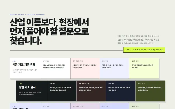 산업·적용분야 내비게이터 블록 화면
