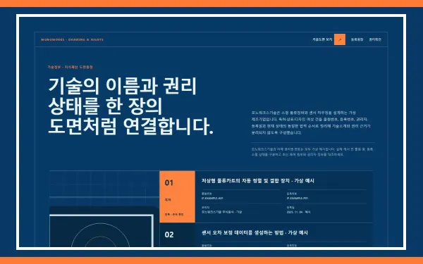 특허·상표·디자인 등록원장 블록 화면