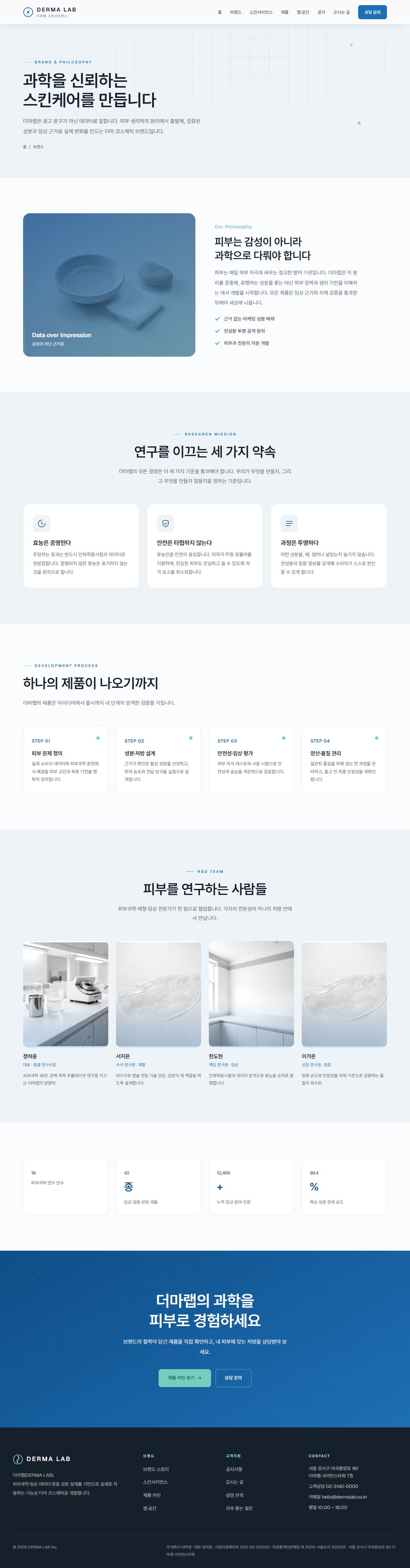 DERMA LAB — 더마/스킨사이언스 (클리니컬) — 브랜드·과학