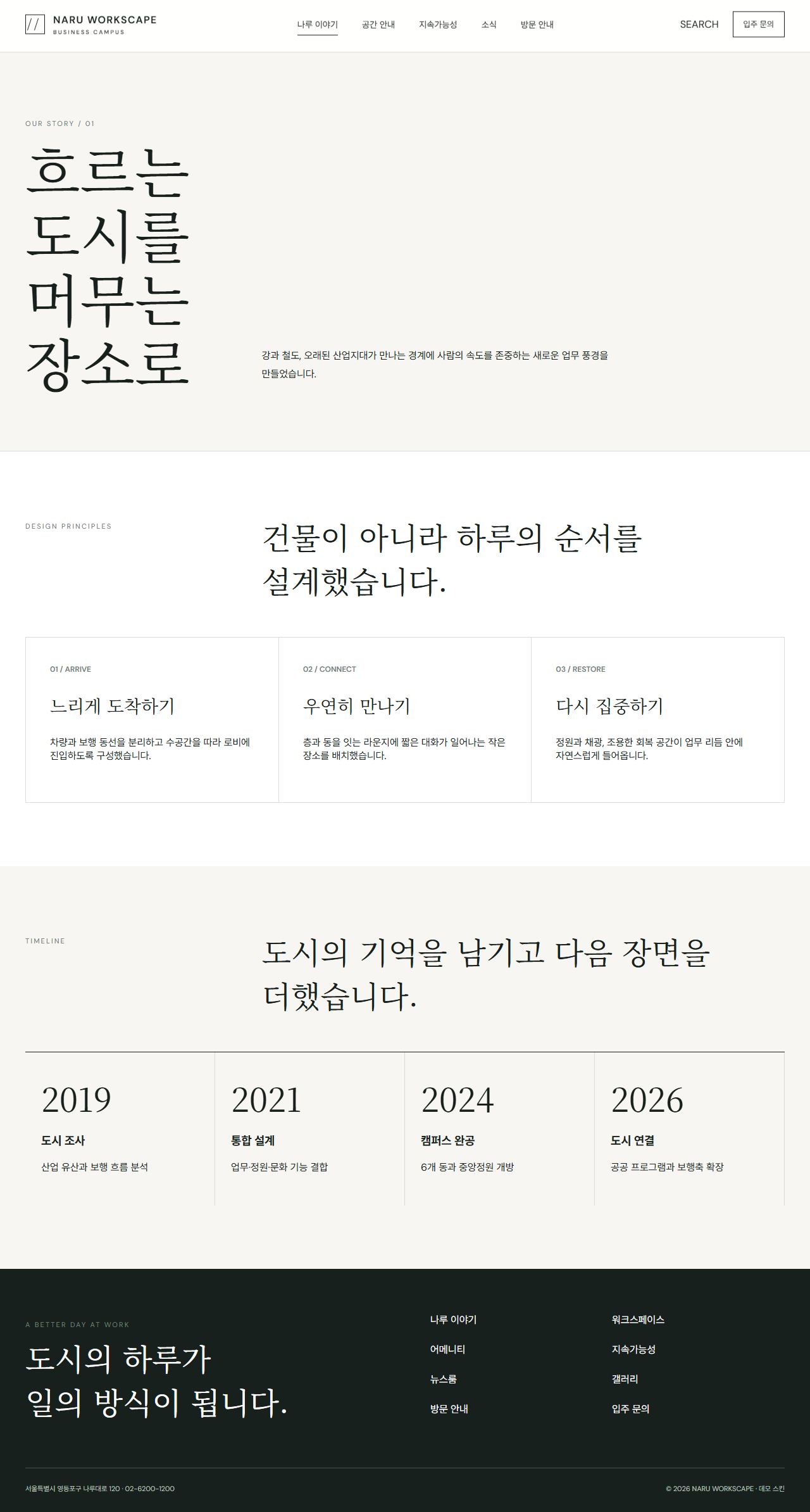나루 워크스케이프 — 프리미엄 비즈니스 캠퍼스 — 나루 이야기