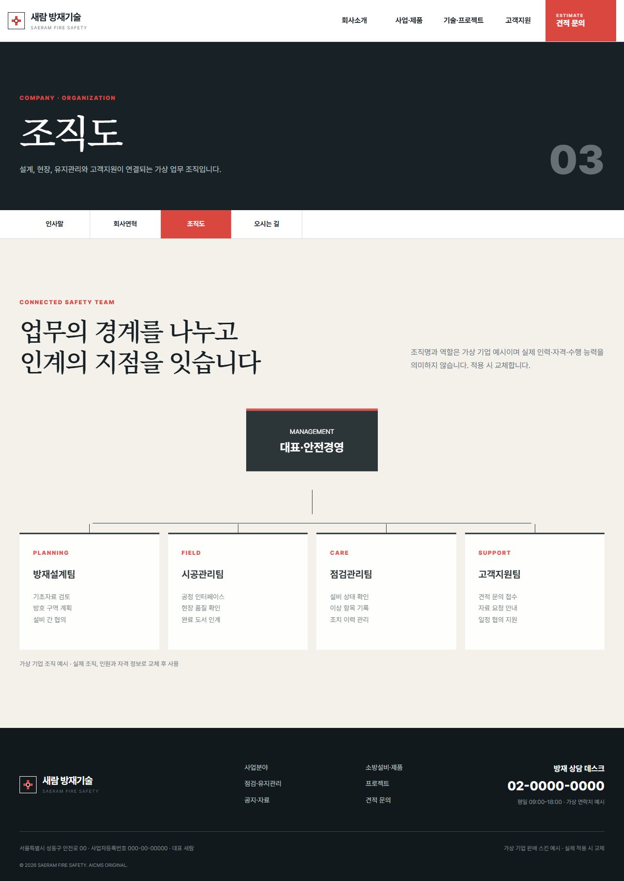 새람 방재기술 — 조직도